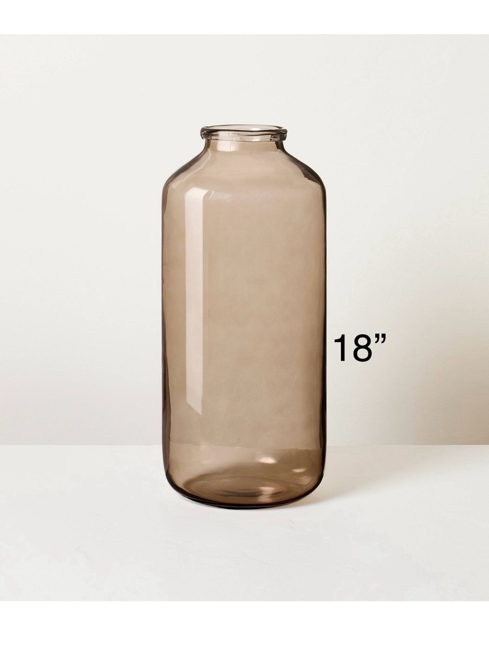 Smoky Brown Glass Decorative Vase - Home Accents